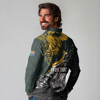 New Zealand and South Africa Rugby Personalised Long Sleeve Polo Shirt Maori Kiwi With Springboks