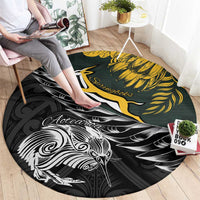 New Zealand and South Africa Rugby Round Carpet Maori Kiwi With Springboks