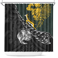 New Zealand and South Africa Rugby Shower Curtain Maori Kiwi With Springboks