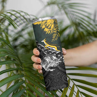 New Zealand and South Africa Rugby Personalised Skinny Tumbler Maori Kiwi With Springboks