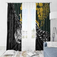 New Zealand and South Africa Rugby Window Curtain Maori Kiwi With Springboks