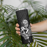 New Zealand Silver Fern Rugby Custom Skinny Tumbler Maori Tiki Black Version