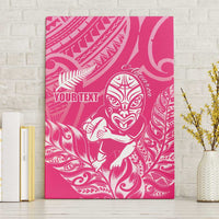 New Zealand Silver Fern Rugby Custom Canvas Wall Art Maori Tiki Pink Version