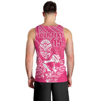 New Zealand Silver Fern Rugby Custom Men Tank Top Maori Tiki Pink Version