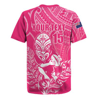 New Zealand Silver Fern Rugby Custom Rugby Jersey Maori Tiki Pink Version