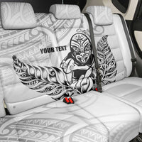 New Zealand Silver Fern Rugby Custom Back Car Seat Cover Maori Tiki White Version