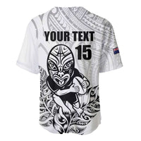 New Zealand Silver Fern Rugby Custom Baseball Jersey Maori Tiki White Version