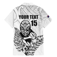 New Zealand Silver Fern Rugby Custom Family Matching Mermaid Dress and Hawaiian Shirt Maori Tiki White Version
