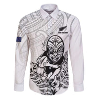 New Zealand Silver Fern Rugby Custom Family Matching Puletasi and Hawaiian Shirt Maori Tiki White Version