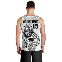 New Zealand Silver Fern Rugby Custom Men Tank Top Maori Tiki White Version