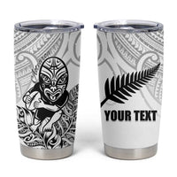 New Zealand Silver Fern Rugby Custom Tumbler Cup Maori Tiki White Version