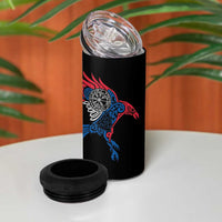 Iceland Viking Culture 4 in 1 Can Cooler Tumbler Norse Mythology Raven Tattoo