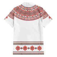 Bulgarian Embroidery Style Seamless Pattern Family Matching Puletasi and Hawaiian Shirt