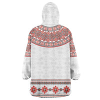 Bulgarian Embroidery Style Seamless Pattern Wearable Blanket Hoodie