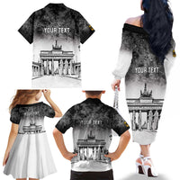 Personalized Germany Berlin Wall Family Matching Off The Shoulder Long Sleeve Dress and Hawaiian Shirt Tag der Deutschen Einheit