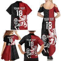 Custom British Lions New Zealand Family Matching Summer Maxi Dress and Hawaiian Shirt Unique Style - Polynesian Pride