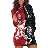 Custom British Lions New Zealand Hoodie Dress Unique Style LT18 Red - Polynesian Pride