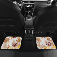 Brown Aloha Hawaiian Car Mats Monstera Hibiscus Tropical Pattern