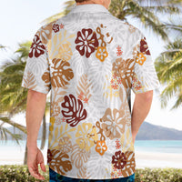 Brown Aloha Hawaiian Hawaiian Shirt Monstera Hibiscus Tropical Pattern
