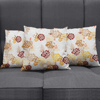 Brown Aloha Hawaiian Pillow Cover Monstera Hibiscus Tropical Pattern