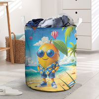 Funny Hawaii Mango Laundry Basket Tropical Summer Beach Mascot Vacation