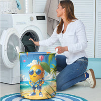 Funny Hawaii Mango Laundry Basket Tropical Summer Beach Mascot Vacation