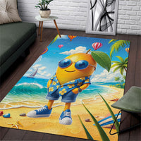Funny Hawaii Mango Area Rug Tropical Summer Beach Mascot Vacation