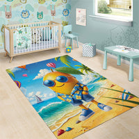 Funny Hawaii Mango Area Rug Tropical Summer Beach Mascot Vacation