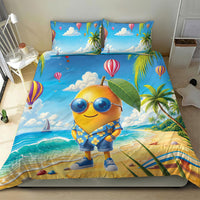 Funny Hawaii Mango Bedding Set Tropical Summer Beach Mascot Vacation