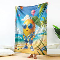 Funny Hawaii Mango Blanket Tropical Summer Beach Mascot Vacation