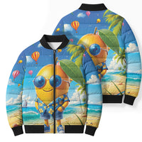Funny Hawaii Mango Bomber Puffer Jacket Tropical Summer Beach Mascot Vacation