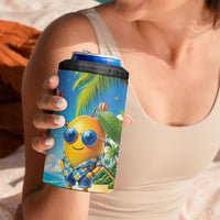 Funny Hawaii Mango 4 in 1 Can Cooler Tumbler Tropical Summer Beach Mascot Vacation