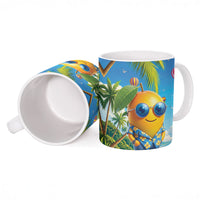 Funny Hawaii Mango Ceramic Mug Tropical Summer Beach Mascot Vacation