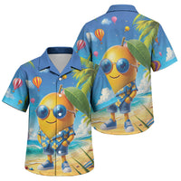 Funny Hawaii Mango Family Matching Summer Maxi Dress and Hawaiian Shirt Tropical Summer Beach Mascot Vacation