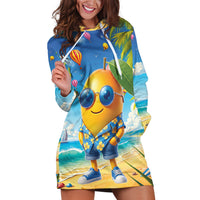 Funny Hawaii Mango Hoodie Dress Tropical Summer Beach Mascot Vacation