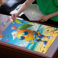 Funny Hawaii Mango Puzzle Tropical Summer Beach Mascot Vacation