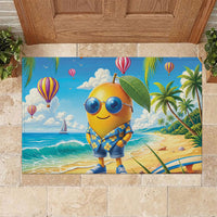 Funny Hawaii Mango Rubber Doormat Tropical Summer Beach Mascot Vacation