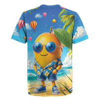Funny Hawaii Mango Rugby Jersey Tropical Summer Beach Mascot Vacation