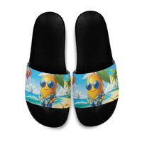 Funny Hawaii Mango Slide Sandals Tropical Summer Beach Mascot Vacation