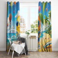 Funny Hawaii Mango Window Curtain Tropical Summer Beach Mascot Vacation