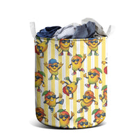 Funny Hawaii Mango Hip Hop Cartoon Laundry Basket Summer Beach Party
