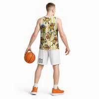 Funny Hawaii Mango Hip Hop Cartoon Basketball Jersey Summer Beach Party