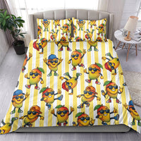 Funny Hawaii Mango Hip Hop Cartoon Bedding Set Summer Beach Party