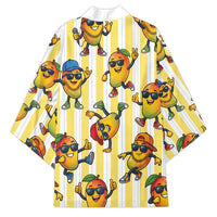 Funny Hawaii Mango Hip Hop Cartoon Kimono Summer Beach Party