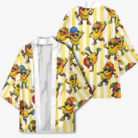Funny Hawaii Mango Hip Hop Cartoon Kimono Summer Beach Party