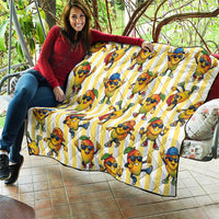 Funny Hawaii Mango Hip Hop Cartoon Quilt Summer Beach Party