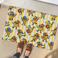 Funny Hawaii Mango Hip Hop Cartoon Rubber Doormat Summer Beach Party