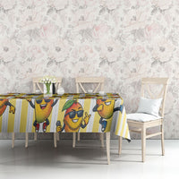 Funny Hawaii Mango Hip Hop Cartoon Tablecloth Summer Beach Party