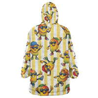 Funny Hawaii Mango Hip Hop Cartoon Wearable Blanket Hoodie Summer Beach Party