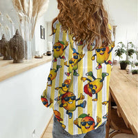 Funny Hawaii Mango Hip Hop Cartoon Women Casual Shirt Summer Beach Party
